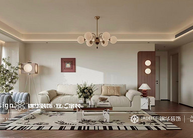 奶油中古-香苑西园-三室两厅-170㎡装修实景效果图