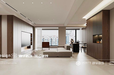 意式极简-卓越中心-三室两厅-140㎡装修实景效果图