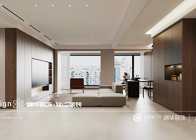 意式极简-卓越中心-三室两厅-140㎡装修实景效果图