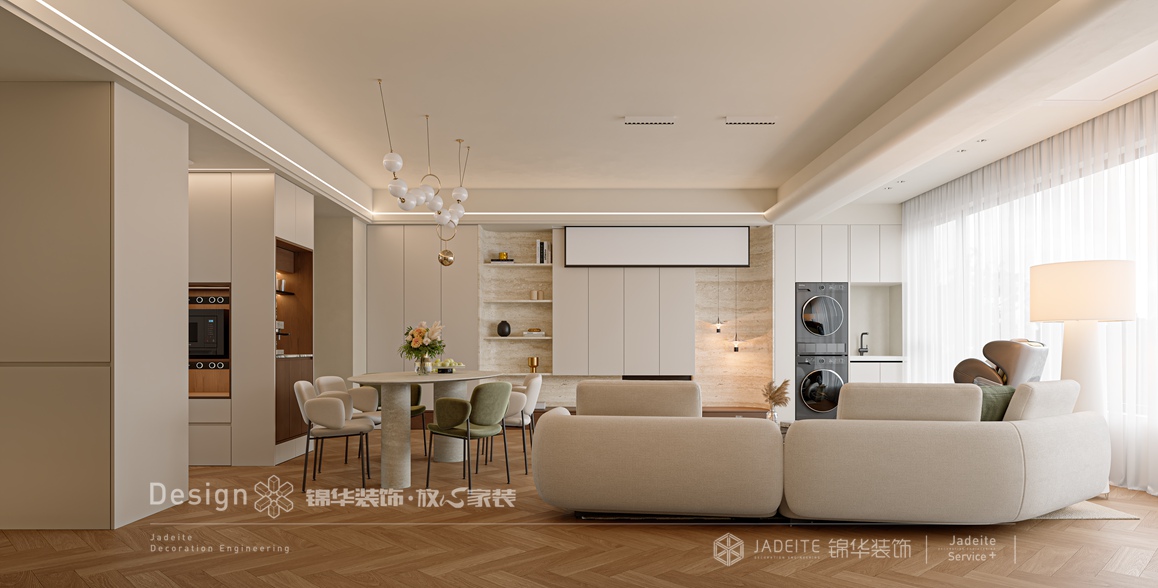 现代简约-中海万锦园-140㎡-装修实景效果图装修-三室两厅-现代简约
