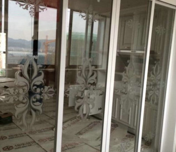 经典艺术玻璃—厨房阳台门