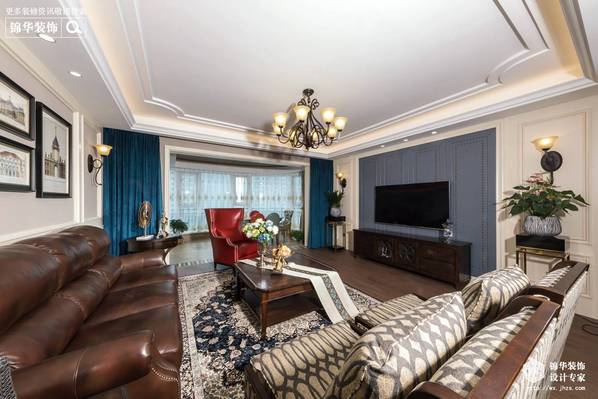美式风格-碧桂园-四室两厅-195平-装修效果实景图