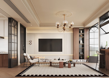 中古风-运河院子125㎡- 三室两厅装修案例