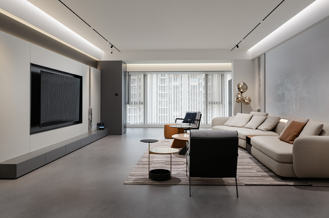 现代极简-翡翠华府260㎡- 四室两厅装修案例