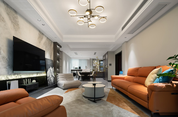 周山汇水-140㎡-现代风格-装修实景图