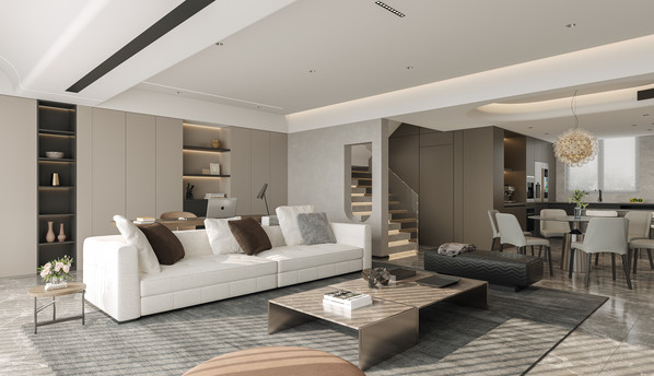 世茂璀璨上叠-200㎡-现代简约-装修实景