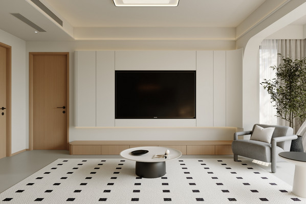 宏达花苑-现代奶油风格-装修实景