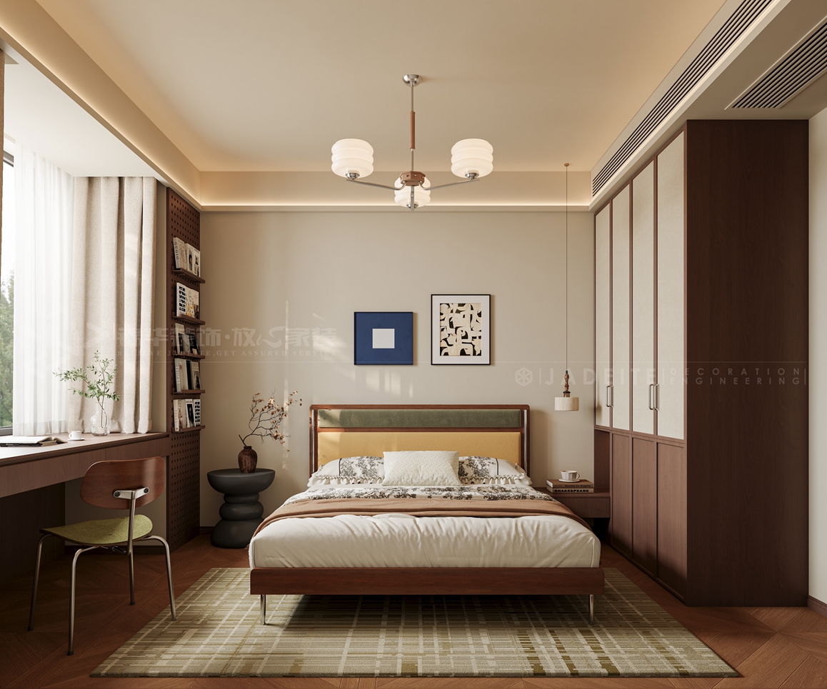 金通玫瑰园122平-中古风-装修实景装修-三室两厅-中古