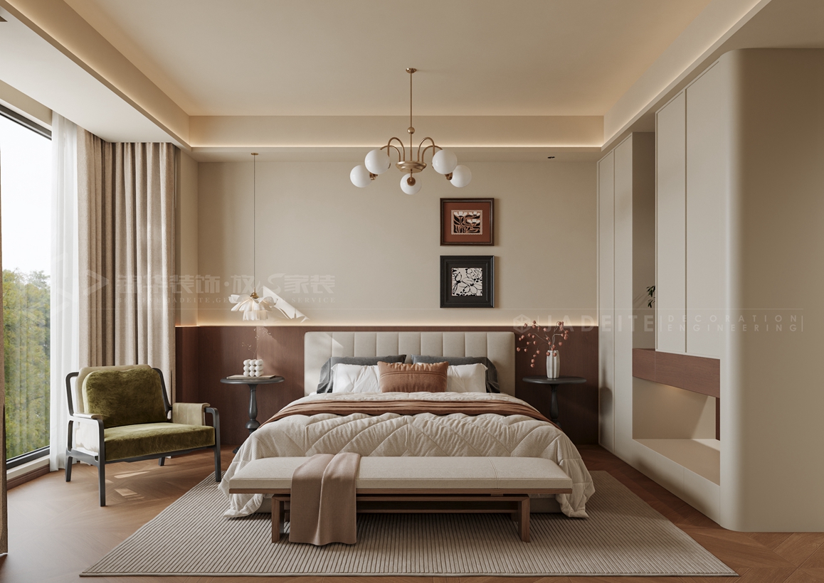 金通玫瑰园122平-中古风-装修实景装修-三室两厅-中古