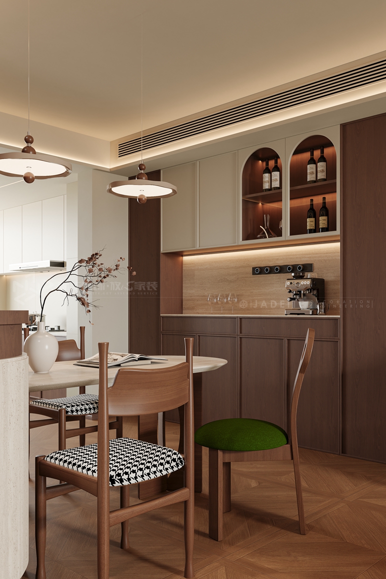 金通玫瑰园122平-中古风-装修实景装修-三室两厅-中古