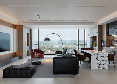 栖凤华庭-140㎡-现代简约-装修实景