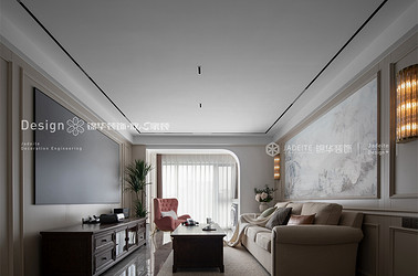 美式风格-建发玖里湾-三室两厅-130㎡-装修实景图 