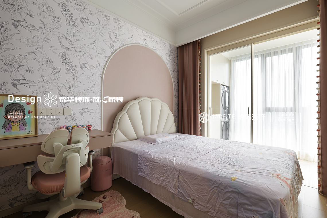 轻法式风-翡翠文华-三室两厅一厨二卫-125㎡-装修实景图装修-三室两厅-法式