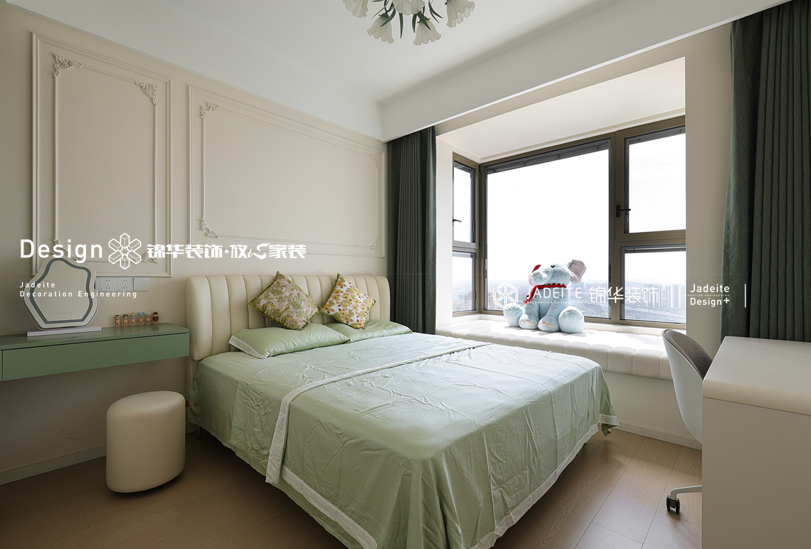 轻法式风-翡翠文华-三室两厅一厨二卫-125㎡-装修实景图装修-三室两厅-法式