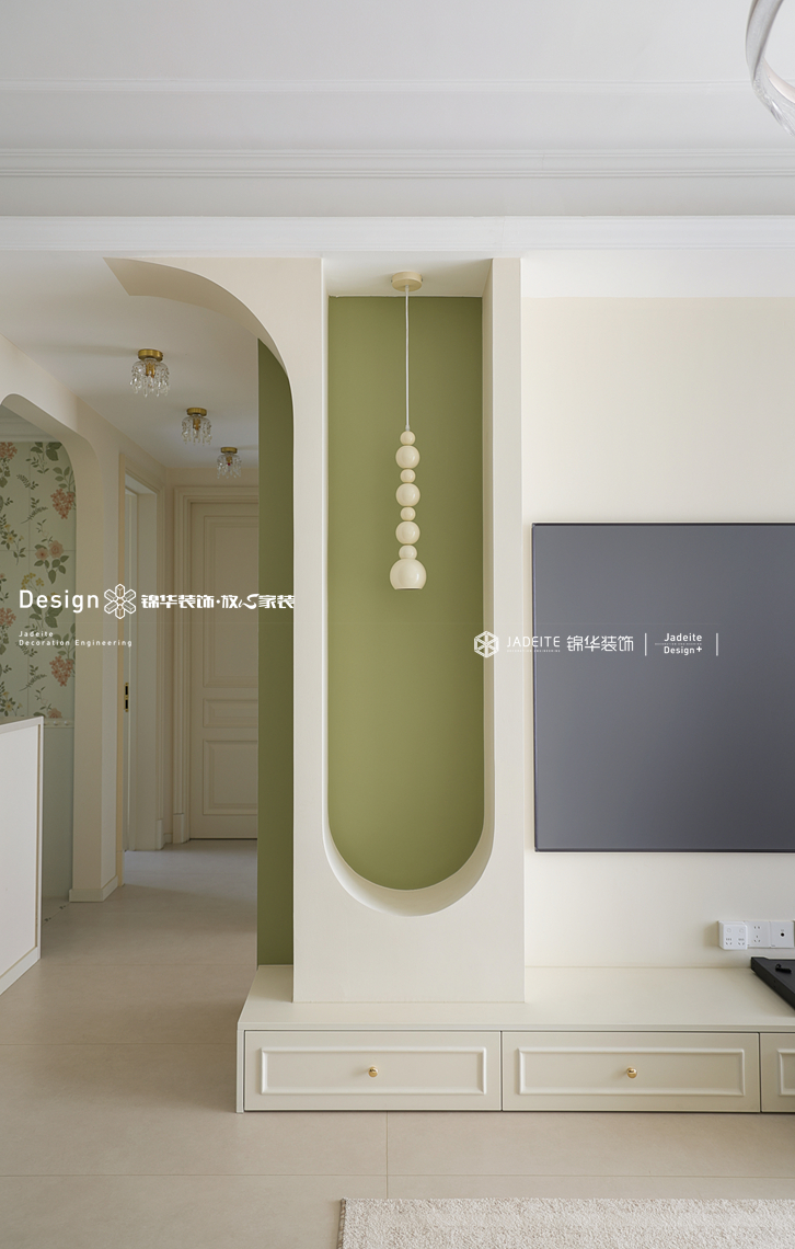 轻法式风-翡翠文华-三室两厅一厨二卫-125㎡-装修实景图装修-三室两厅-法式