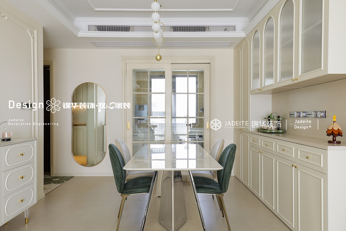 轻法式风-翡翠文华-三室两厅一厨二卫-125㎡-装修实景图装修-三室两厅-法式