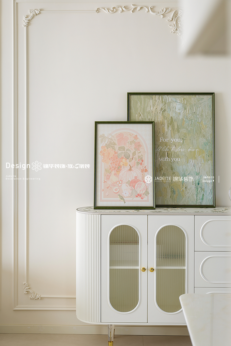 轻法式风-翡翠文华-三室两厅一厨二卫-125㎡-装修实景图装修-三室两厅-法式