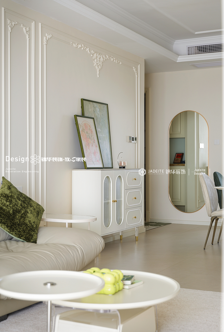 轻法式风-翡翠文华-三室两厅一厨二卫-125㎡-装修实景图装修-三室两厅-法式