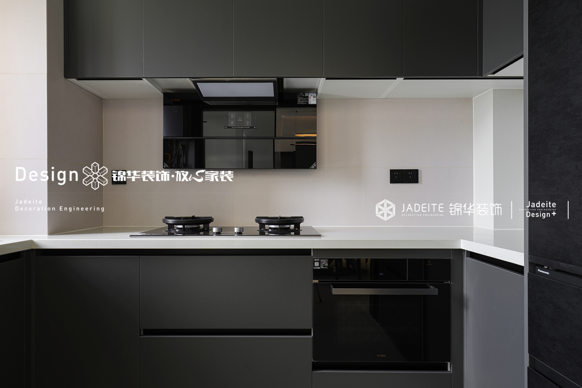 意式黑白灰-中铁彩乐居-三室两厅两卫-125㎡-装修实景图装修-三室两厅-现代简约