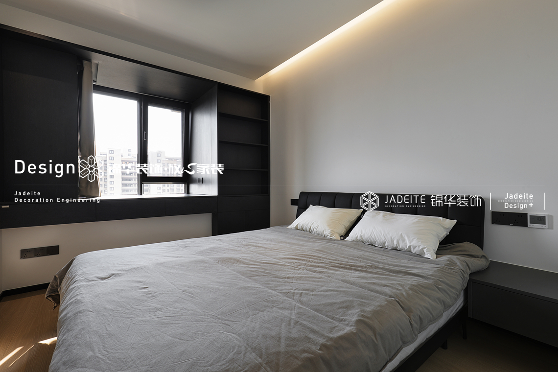 意式黑白灰-中铁彩乐居-三室两厅两卫-125㎡-装修实景图装修-三室两厅-现代简约