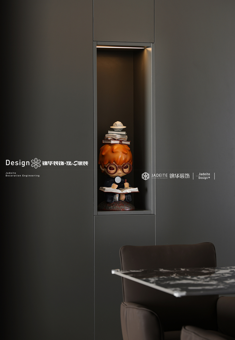 意式黑白灰-中铁彩乐居-三室两厅两卫-125㎡-装修实景图装修-三室两厅-现代简约