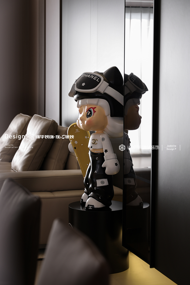 意式黑白灰-中铁彩乐居-三室两厅两卫-125㎡-装修实景图装修-三室两厅-现代简约