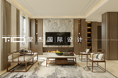  新中式-山水湖滨-独栋别墅-920㎡-装修效果图