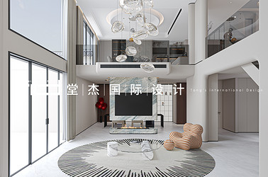 现代风格-中堂院墅-联排别墅-450㎡装修效果图