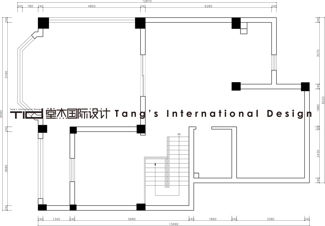 法式奶油-振新华府-三层复式-360平-装修效果图装修-跃层复式-法式