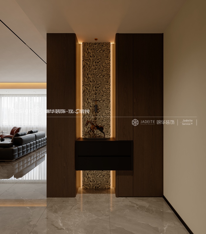 意式风格-晓风印月-188㎡-装修实景效果图装修-四室两厅-现代简约